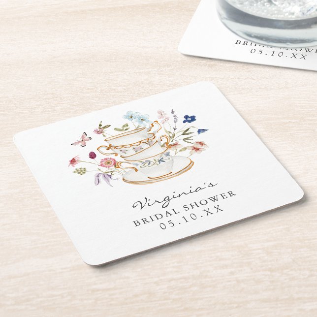 Tea Brautparty Untersetzer (Tea Bridal Shower Coaster by Painted Paperie
)