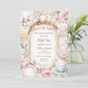 Tea Bridal Dusche Einladung, Alice Bridal Tee Einladung