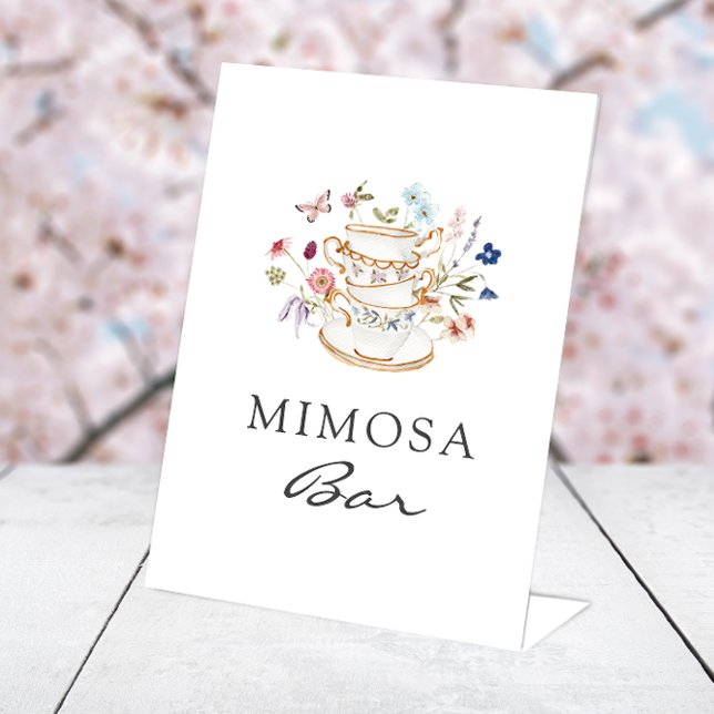 Tea Bridal Mimosa Bar Sign Sockelschild (Floral Tea Bridal Party Mimosa Bar Sign by Painted Paperie
)
