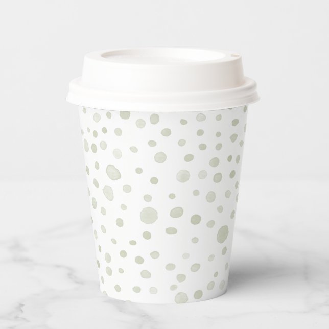 Tea Confetti Wasserfarbe Dots Paper Cup Pappbecher (Vorderseite)