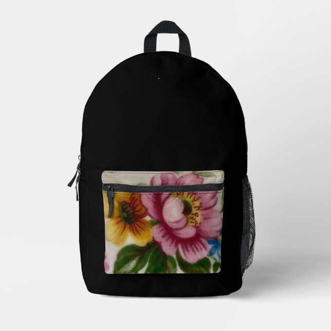 Tea Cup Floral Bouquet  Bedruckter Rucksack (Vorderseite)