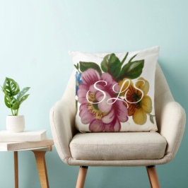 Tea Cup Floral Bouquet Kissen