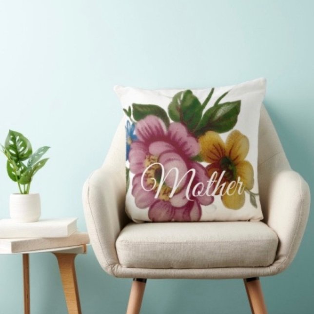 Tea Cup Floral Bouquet Kissen (Cozy throw pillow that reminds Mom she’s loved—perfect Mother’s Day home accent
)