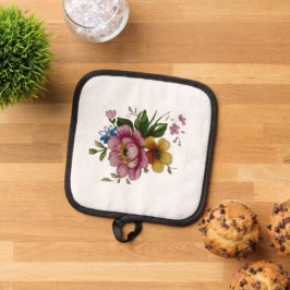 Tea Cup Floral Bouquet Topflappen