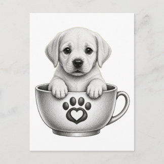 Tea Cup Labrador Retriever Welpe Feiertagspostkarte