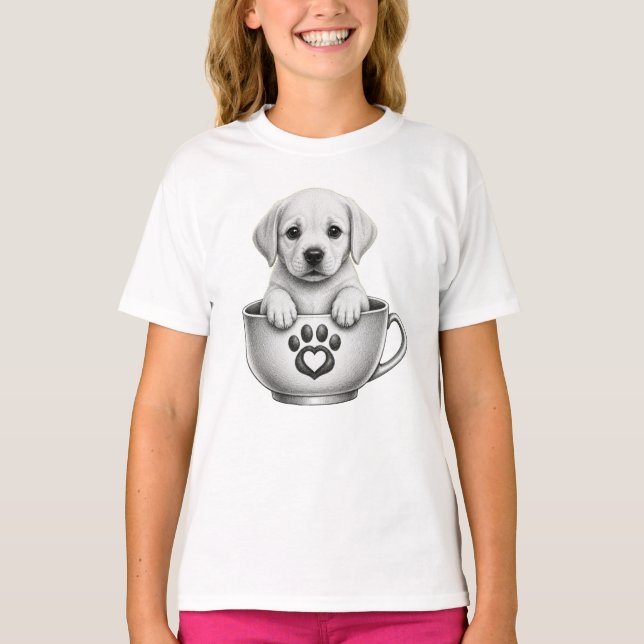 Tea Cup Labrador Retriever Welpe T-Shirt (Vorderseite)