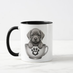 Tea Cup Silber Labrador Retriever Welpe Tasse
