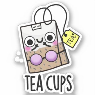 Tea Cups Funny Bra Puns Aufkleber