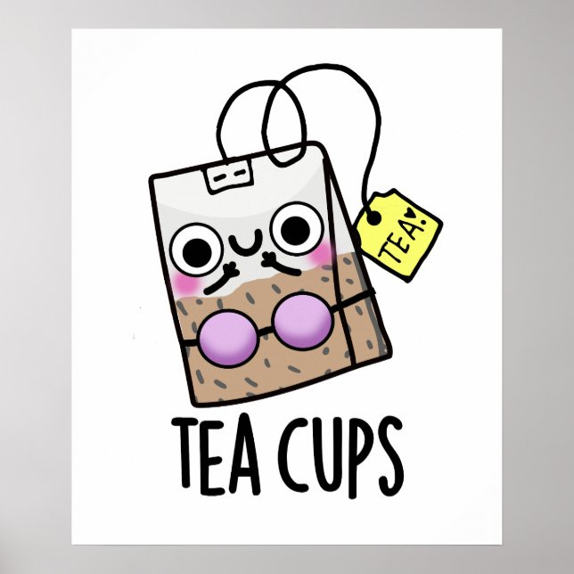 Tea Cups Funny Bra Puns Poster (Vorne)