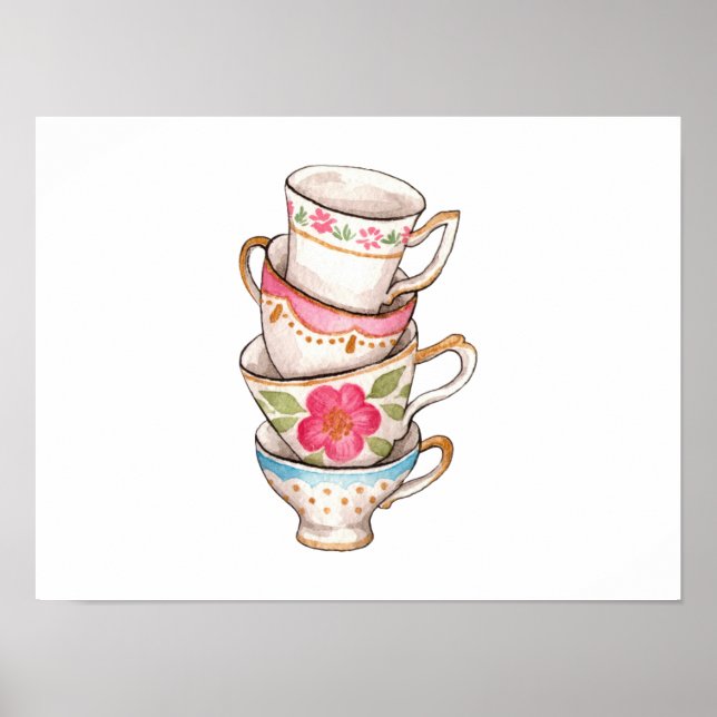 Tea Cups (Set von 4) Poster (Vorne)