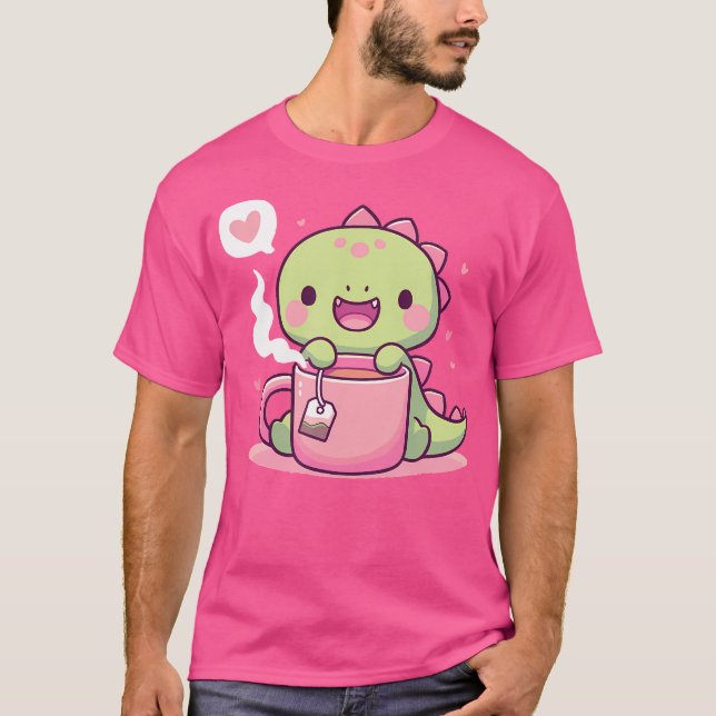 Tea Dino Tea Rex Pun T-Shirt (Vorderseite)