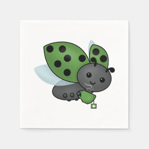 Tea Drinking Ladybug Napkins Serviette