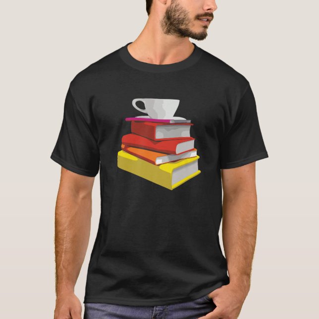 Tea Drinking Reading Books Bookworm T-Shirt (Vorderseite)