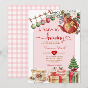 Tea Ein Baby Braut Weihnachten Bogen Baby Shower Einladung