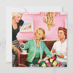 TEA-EINLADUNG AM NACHMITTAG DER 50ER Jahre Dankeskarte