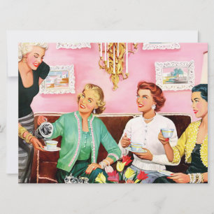 TEA-EINLADUNG AM NACHMITTAG DER 50ER Jahre Einladung