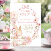 Tea for Two 2. Geburtstag Hase Frühling Rosa