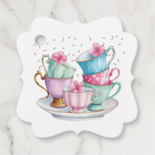 Tea for Two Elegant Girl's Birthday Party Geschenkanhänger