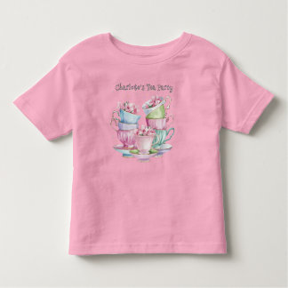 Tea for Two Elegant Girl's Birthday Party Kleinkind T-shirt