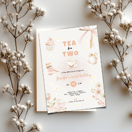 Tea for Two Pastel Birthday Invitation for Girls Einladung