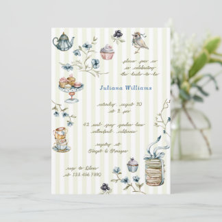 Tea Garden Floral Watercolor Bridal Shower Einladung