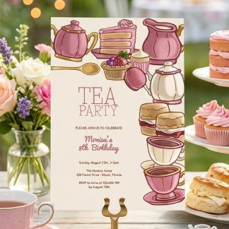 Tea Geburtstagsparty Einladung