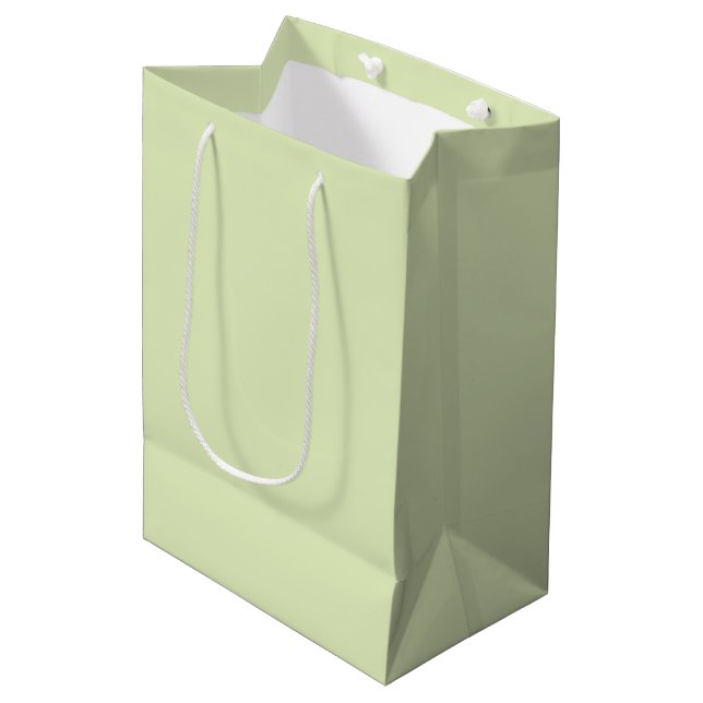 Tea Green Solid Blank Color Mittlere Geschenktüte (Vorderseite Schrägansicht)