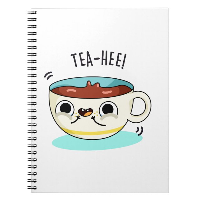 Tea Hee Funny Tea Cup Pub Notizblock (Vorderseite)