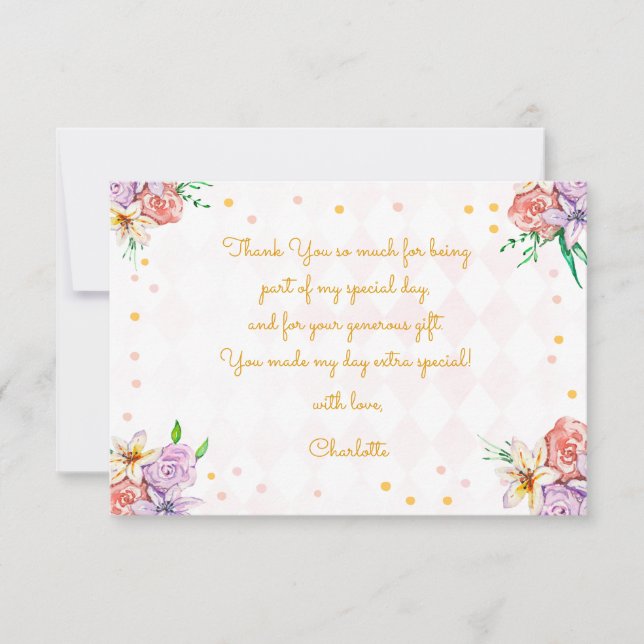 Tea Kindergeburtstag Dankeskarte (Vorderseite)