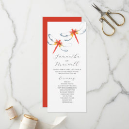 Tea Length Wedding Program Template Dragonfly Programm