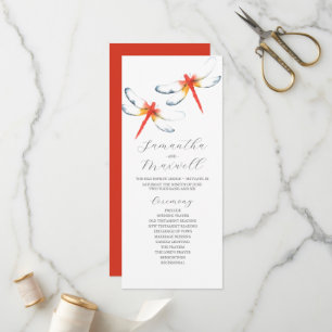 Tea Length Wedding Program Template Dragonfly Programm