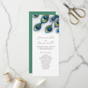 Tea Length Wedding Program Template Peacock Programm