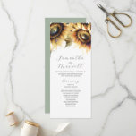 Tea Length Wedding Program Template Sonnenblume Programm<br><div class="desc">Tauchen Sie ein in die Wärme unserer Teelängen Hochzeitsvorlage, die mit einem markanten oberen Rand von Aquarellsonnenblumen in strahlenden goldgelben und braunen Farben geschmückt ist. Dieses Design bietet anpassbare Vorlagenfelder, mit denen Sie Ihre Dienstreihenfolge nahtlos hinzufügen können. Auf der anderen Seite finden Sie eine harmonische Weise grün Farbe, die schön...</div>