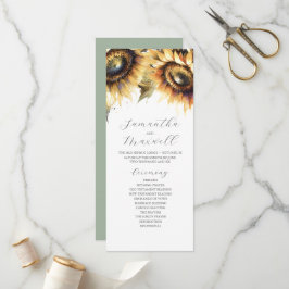 Tea Length Wedding Program Template Sonnenblume Programm