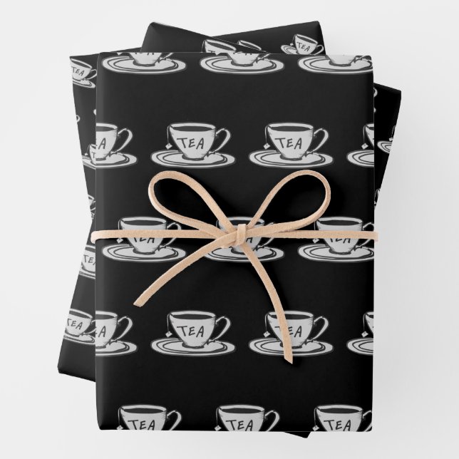 Tea Lover Drawing Minimalist Geschenkpapier Set (Beispiel)
