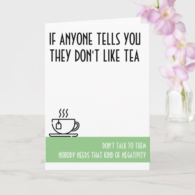 Tea Lover's Standard Green Birthday Card Karte (Orchidee)