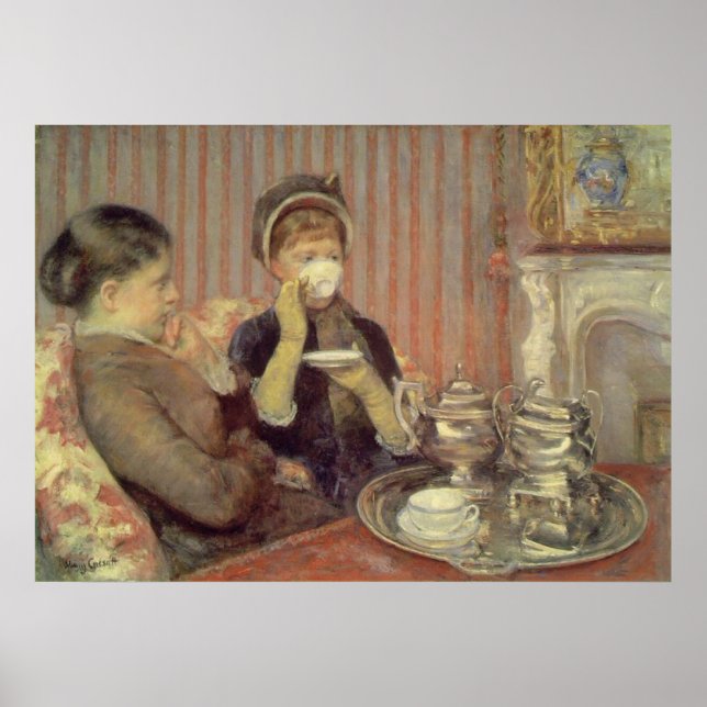 Tea, Mary Cassatt Poster (Vorne)