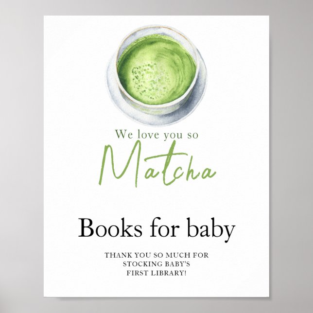 Tea Matcha Babydusche Bücher für Kinder Poster (Vorne)