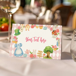 Tea Party Alice in Onederland Geburtstagsnahrungsz Platzkarte