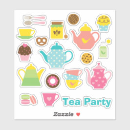 Tea Party Aufkleber Set