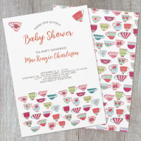 Tea Party Baby Dusche Einladung