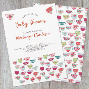 Tea Party Baby Dusche Einladung