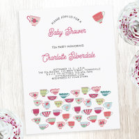 Tea Party Baby Dusche Einladung