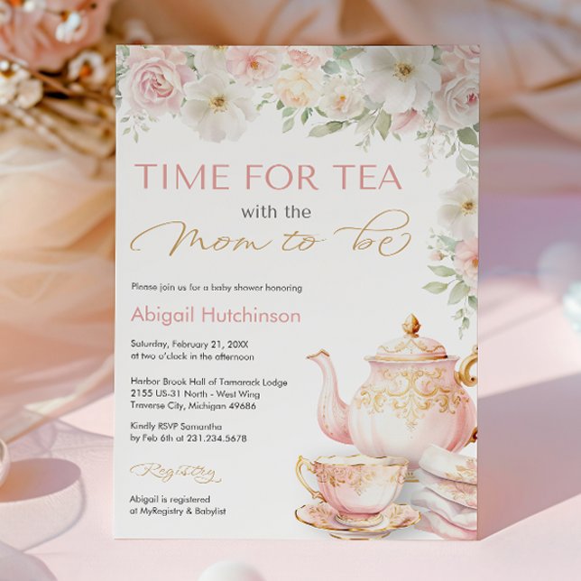 Tea Party Baby Shower Einladung (Tea Party Baby Shower Invitation
)