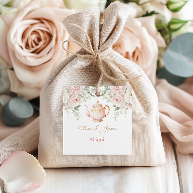 Tea Party Baby Shower Geschenkanhänger (Tea Party Baby Shower Favor Tags)
