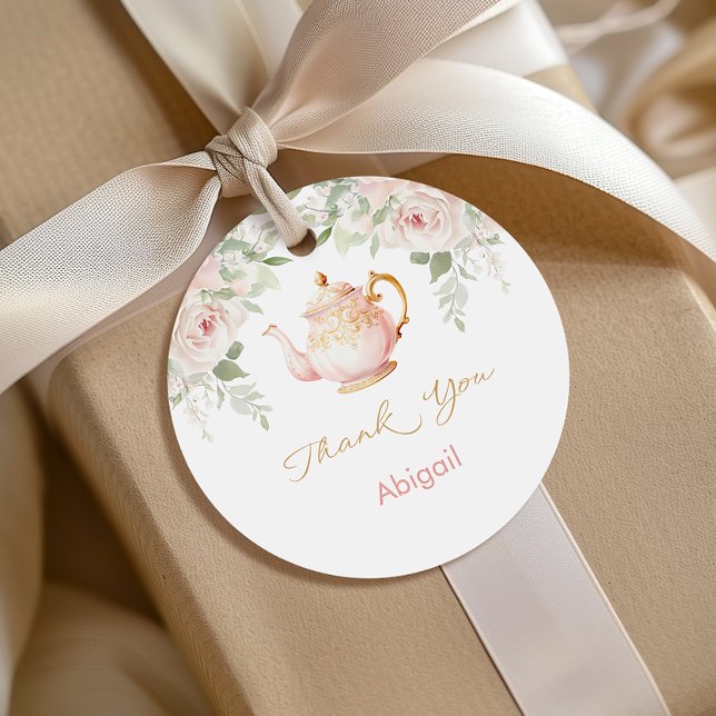 Tea Party Baby Shower Geschenkanhänger (Tea Party Baby Shower Favor Tags)