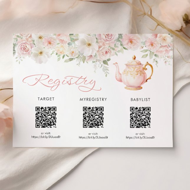 Tea Party Baby Shower Registry Card Enclosure Begleitkarte (Tea Party Baby Shower Registry Card Enclosure)