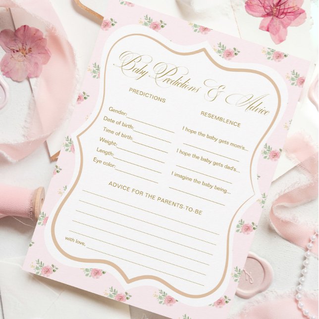Tea Party Baby Shower Vorhersagen Spielkarten Einladung (Von Creator hochgeladen)