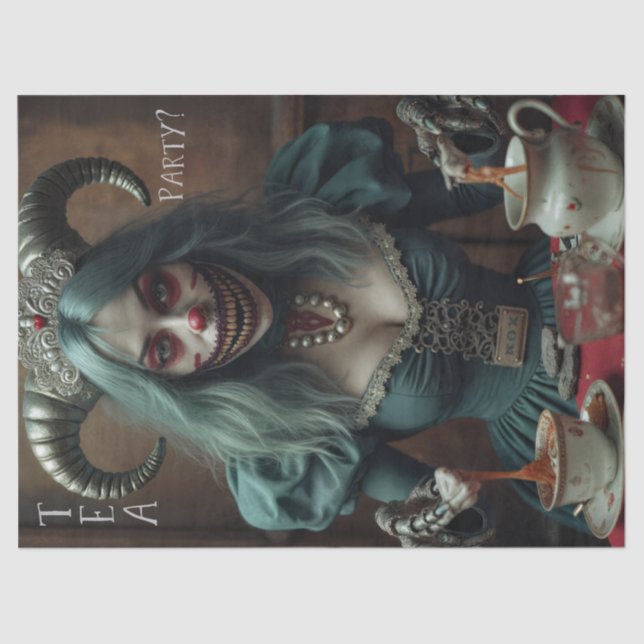 Tea Party Beängstigend Alice Seidenpapier (Vorderseite)