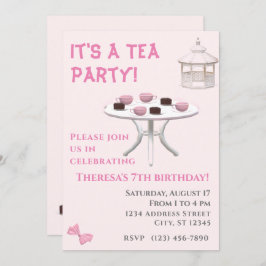 Tea Party Birthday Einladung